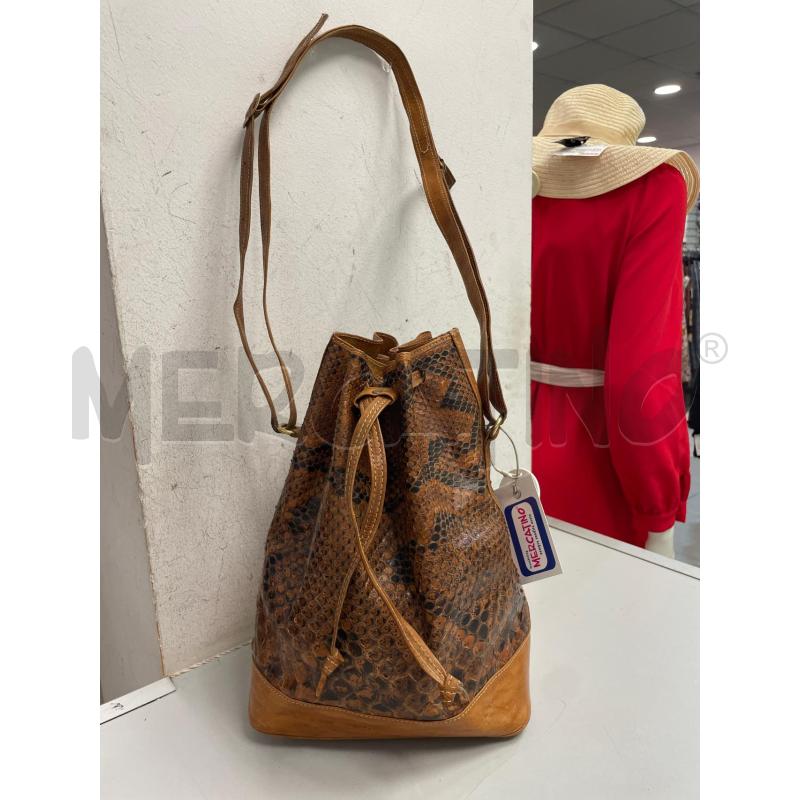 BORSA DONNA SECCHIELLO PELLE RETTILE MARRO ARANCIATO | Mercatino dell'Usato Montesilvano 1