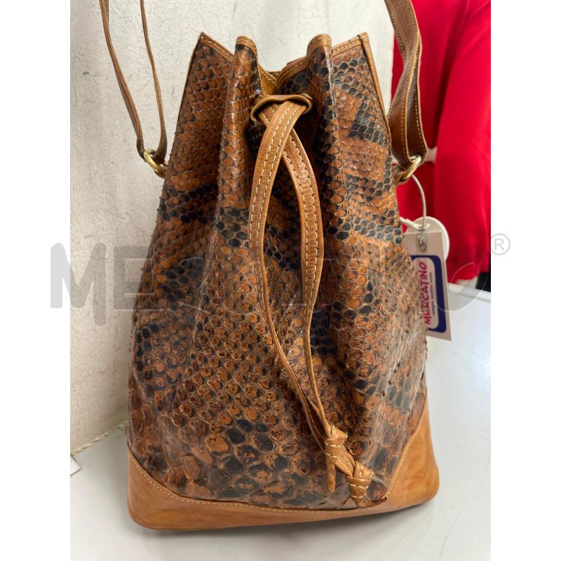 BORSA DONNA SECCHIELLO PELLE RETTILE MARRO ARANCIATO | Mercatino dell'Usato Montesilvano 4