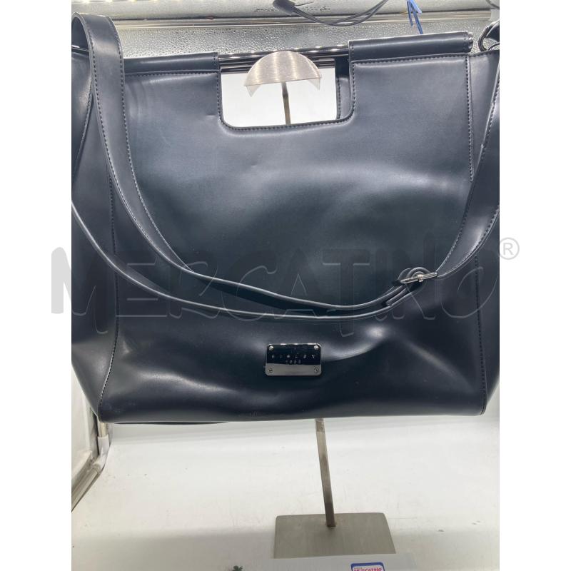 BORSA DONNA SISLEY NERA LUCIDA MANICO RIGIDO ARGENTATO | Mercatino dell'Usato Montesilvano 2
