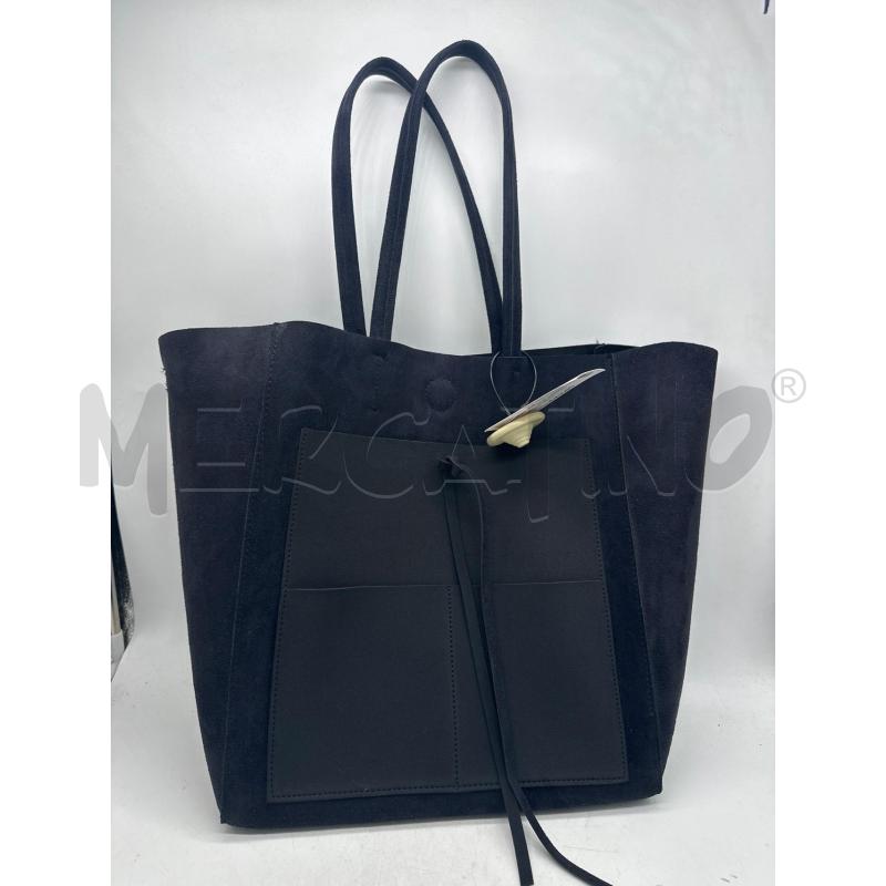 BORSA DONNA SMARCHIATA DI PELLE NERA | Mercatino dell'Usato Montesilvano 1