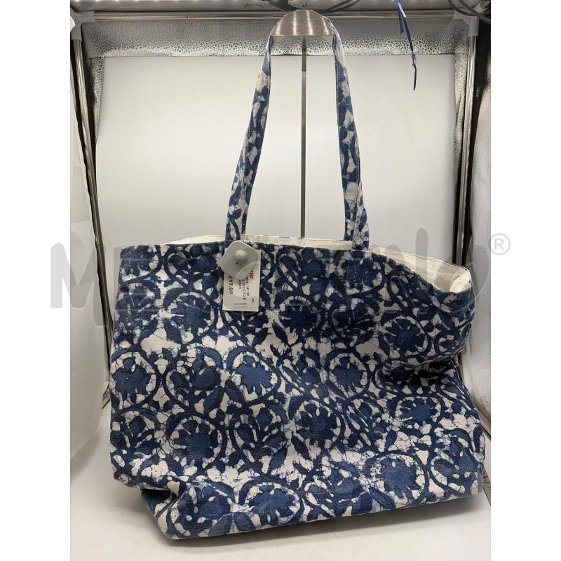 BORSA DONNA TESSUTO BLU BIANCA MAISON PARIS | Mercatino dell'Usato Montesilvano 1
