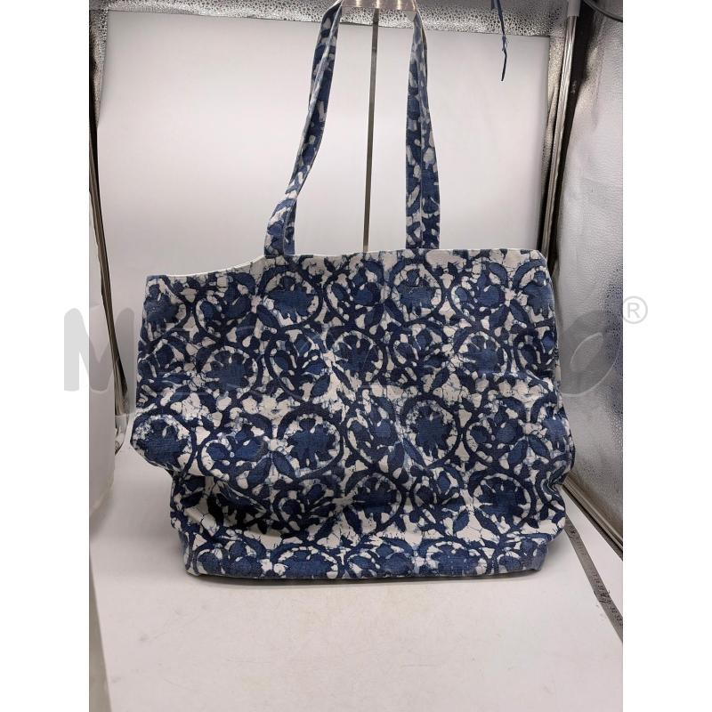 BORSA DONNA TESSUTO BLU BIANCA MAISON PARIS | Mercatino dell'Usato Montesilvano 2