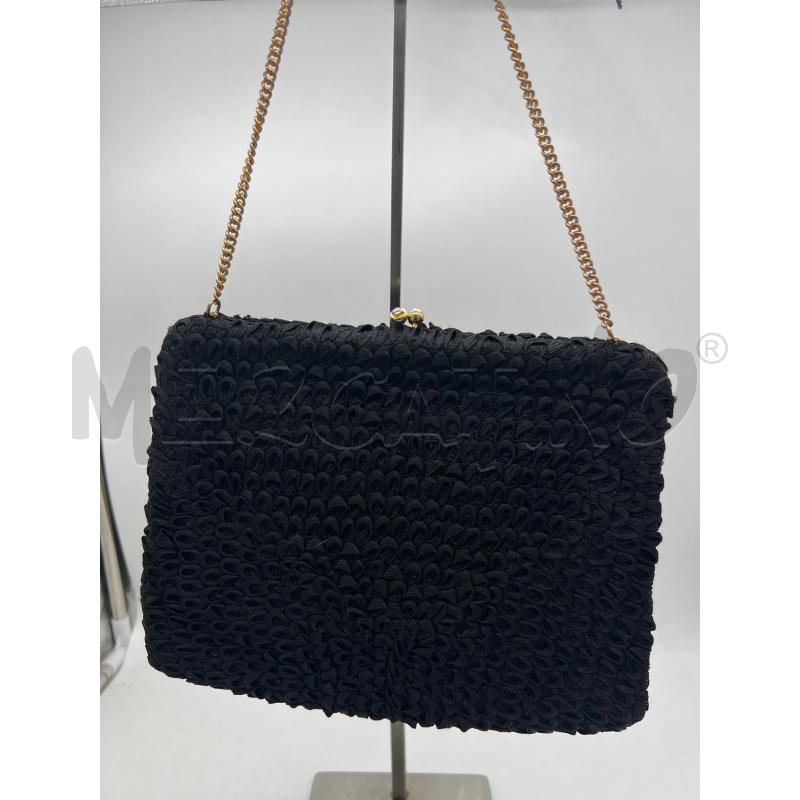 BORSA DONNA TESSUTO NERO CATENA DORATA 18X24 | Mercatino dell'Usato Montesilvano 1