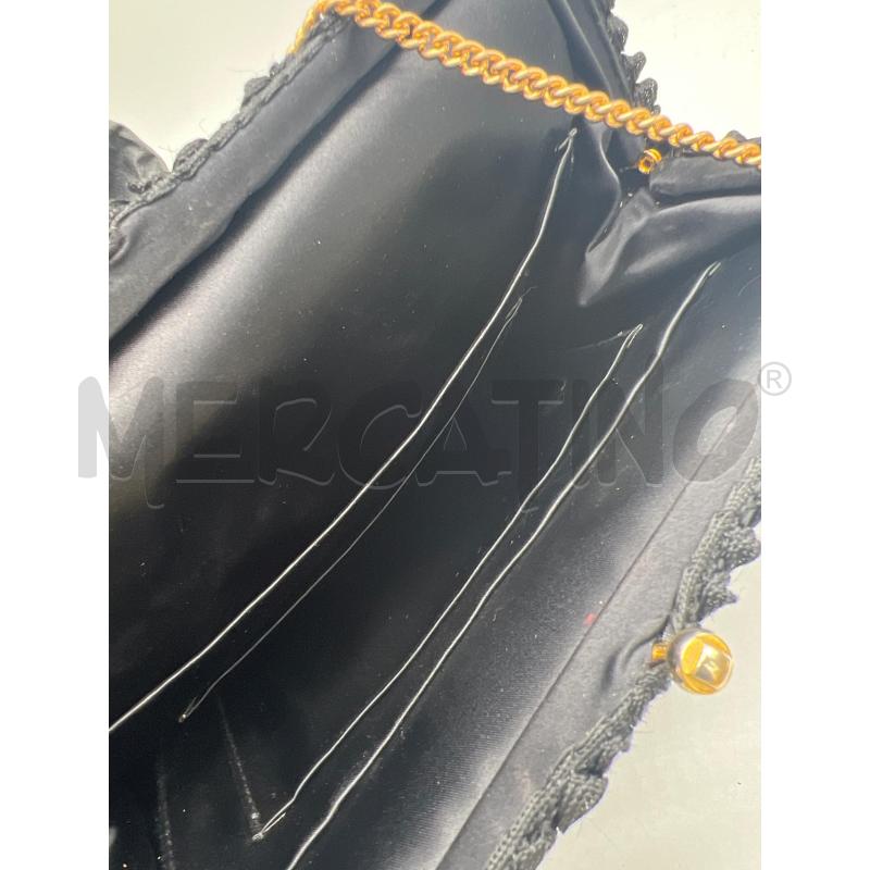 BORSA DONNA TESSUTO NERO CATENA DORATA 18X24 | Mercatino dell'Usato Montesilvano 3