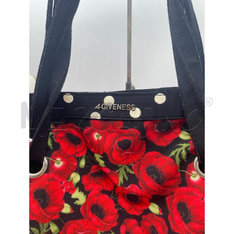 BORSA DONNA TESSUTO ROSE ROSSE 4GIVENESS | Mercatino dell'Usato Montesilvano 2