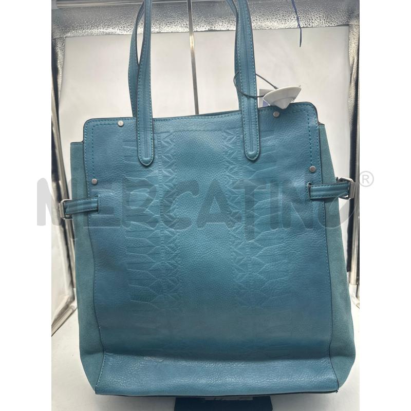 BORSA DONNA ZARA BASIC INSERTI PELLE AZZURRA | Mercatino dell'Usato Montesilvano 1