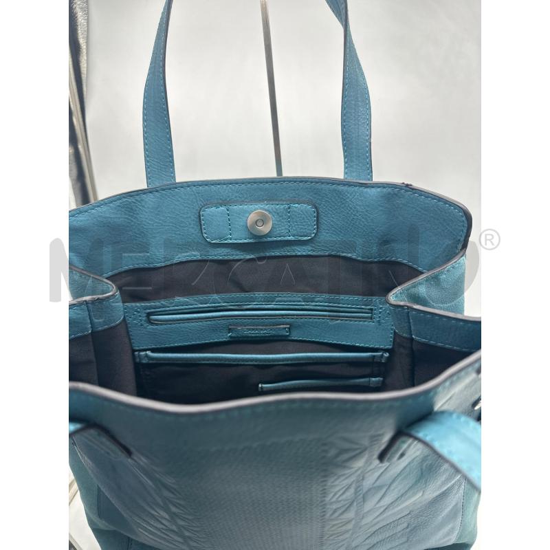 BORSA DONNA ZARA BASIC INSERTI PELLE AZZURRA | Mercatino dell'Usato Montesilvano 2