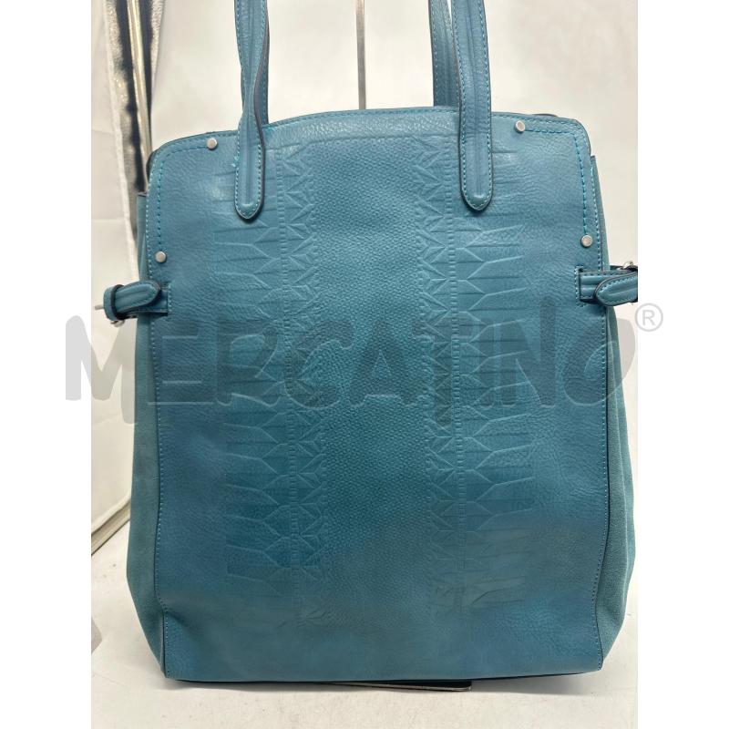 BORSA DONNA ZARA BASIC INSERTI PELLE AZZURRA | Mercatino dell'Usato Montesilvano 3