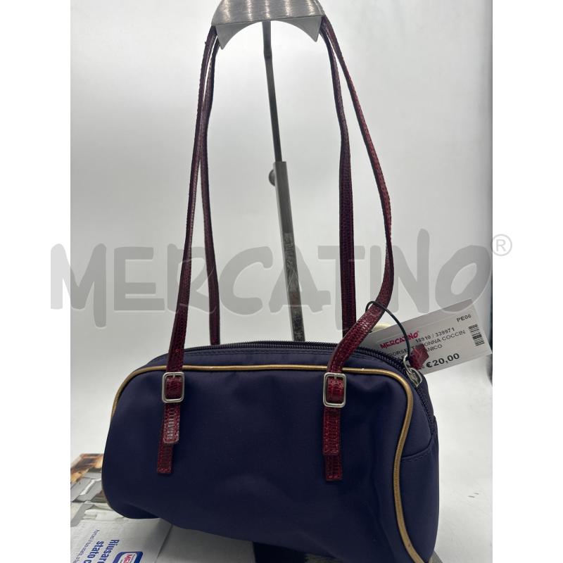BORSETTA DONNA COCCINELLE BLU MANICO BORDEAUX | Mercatino dell'Usato Montesilvano 1