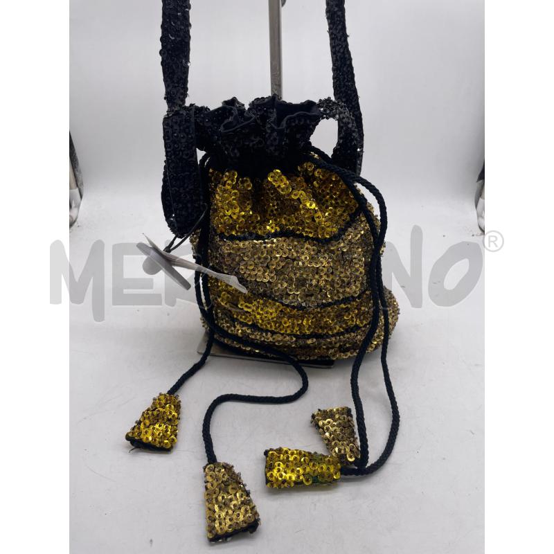 BORSETTA DONNA PAILLETTES NERE DORATE | Mercatino dell'Usato Montesilvano 2