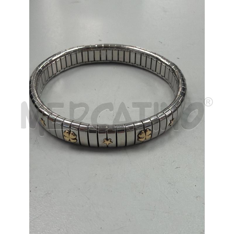BRACCIALE MOLLA APPLICAZONI DORATE QUADRIFOGLIO  | Mercatino dell'Usato Montesilvano 1