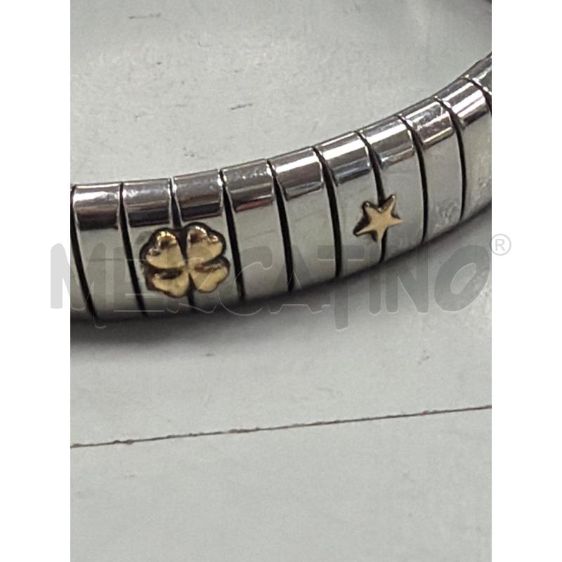 BRACCIALE MOLLA APPLICAZONI DORATE QUADRIFOGLIO  | Mercatino dell'Usato Montesilvano 3