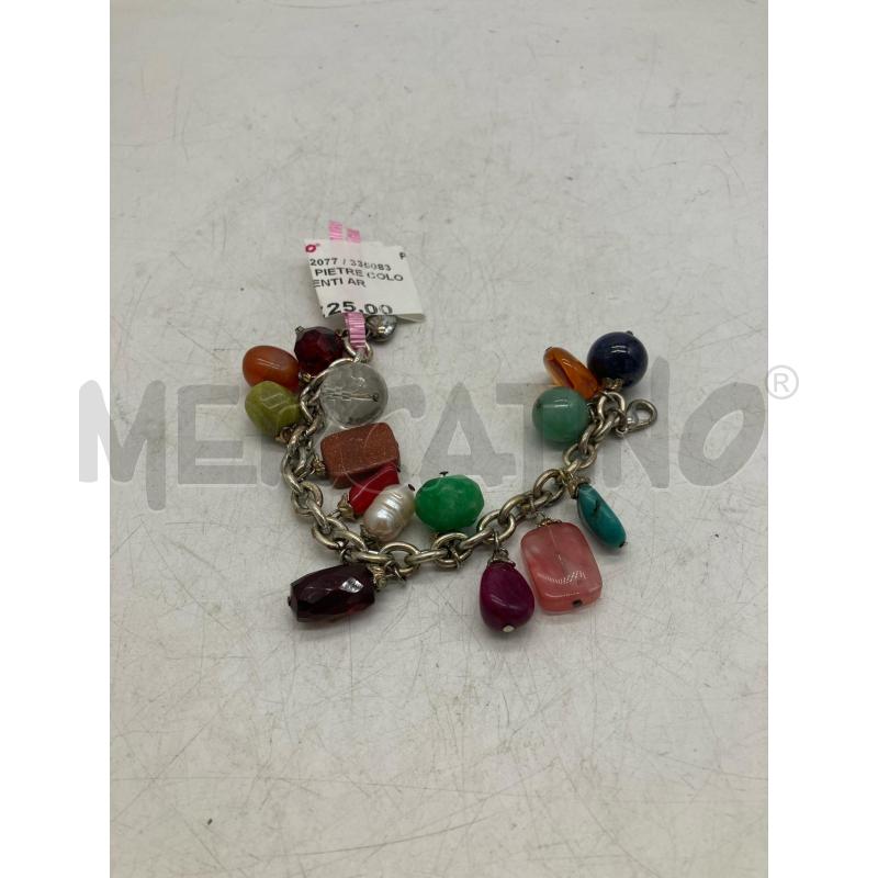 BRACCIALE PIETRE COLORATE PENDENTI ARG | Mercatino dell'Usato Montesilvano 3