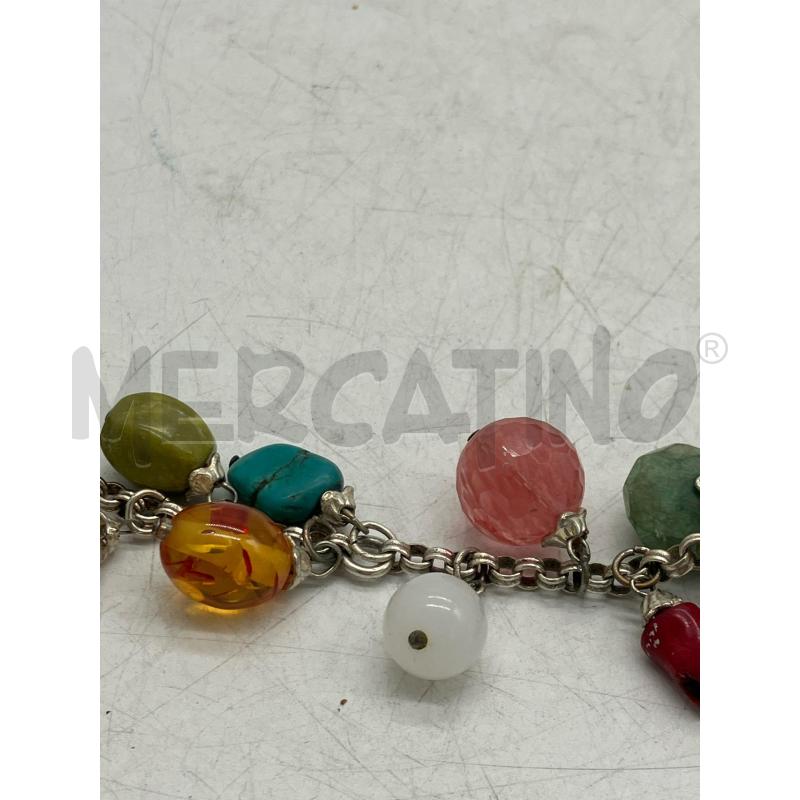 BRACCIALE PIETRE COLORATE PENDENTI ARG | Mercatino dell'Usato Montesilvano 2