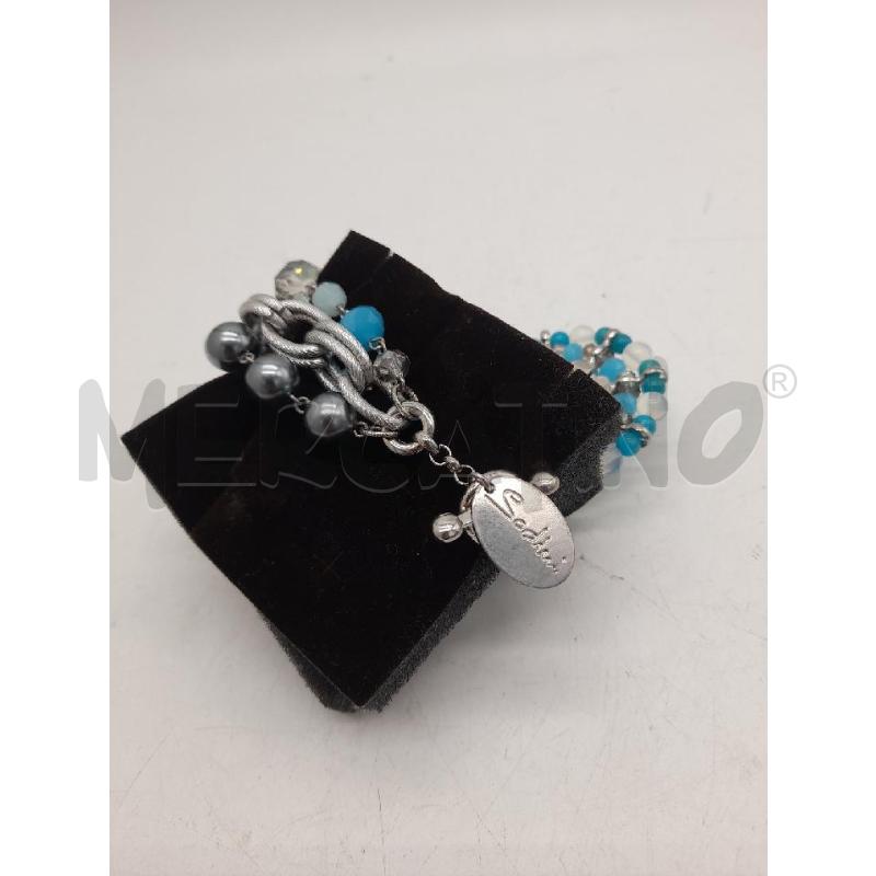 BRACCIALE SODINI TONDO PIETRE TURCHESI CATENE ARGENTATE | Mercatino dell'Usato Montesilvano 2