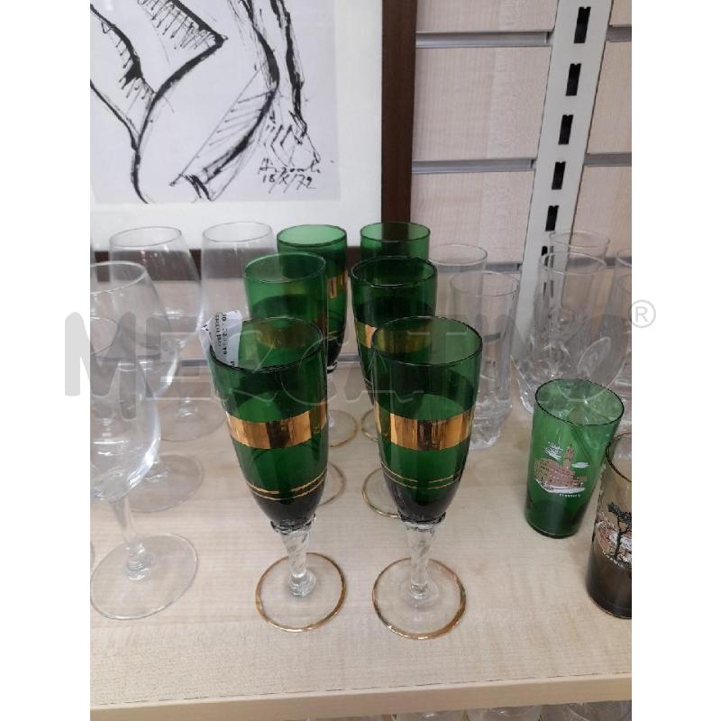 CALICI PZ. 6 VERDI BORDO ORO  | Mercatino dell'Usato Montesilvano 1