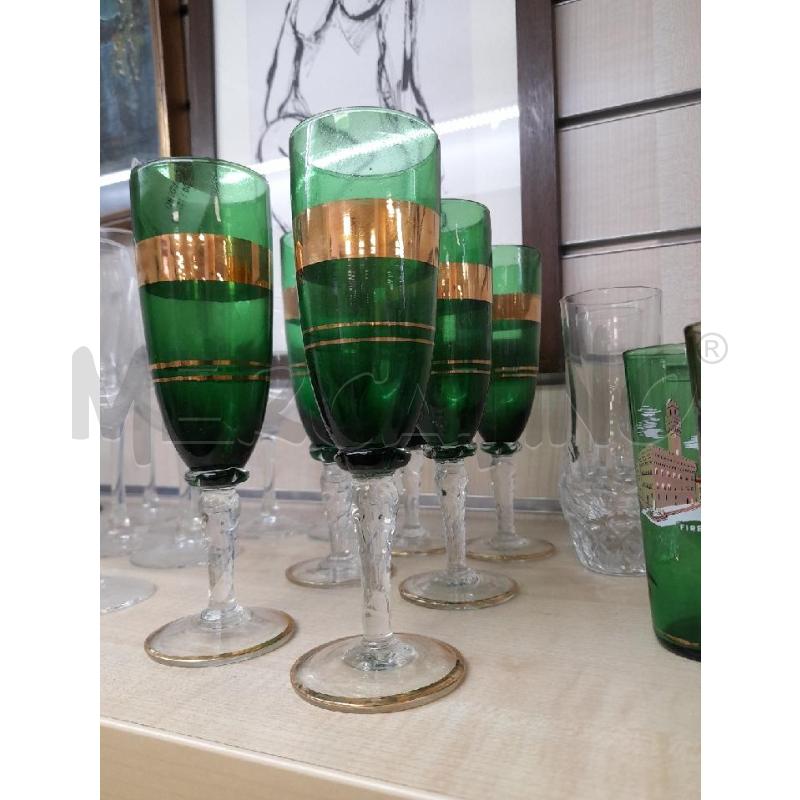 CALICI PZ. 6 VERDI BORDO ORO  | Mercatino dell'Usato Montesilvano 2