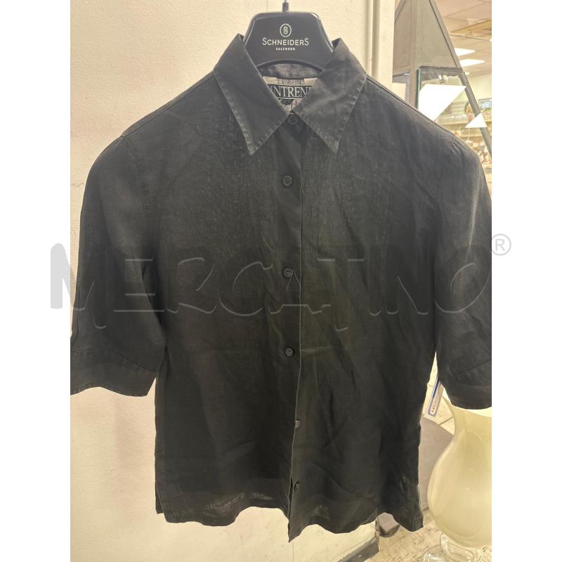 CAMICIA CASACCA DONNA INTREND NERA LINO MANICA 3/4 | Mercatino dell'Usato Montesilvano 1