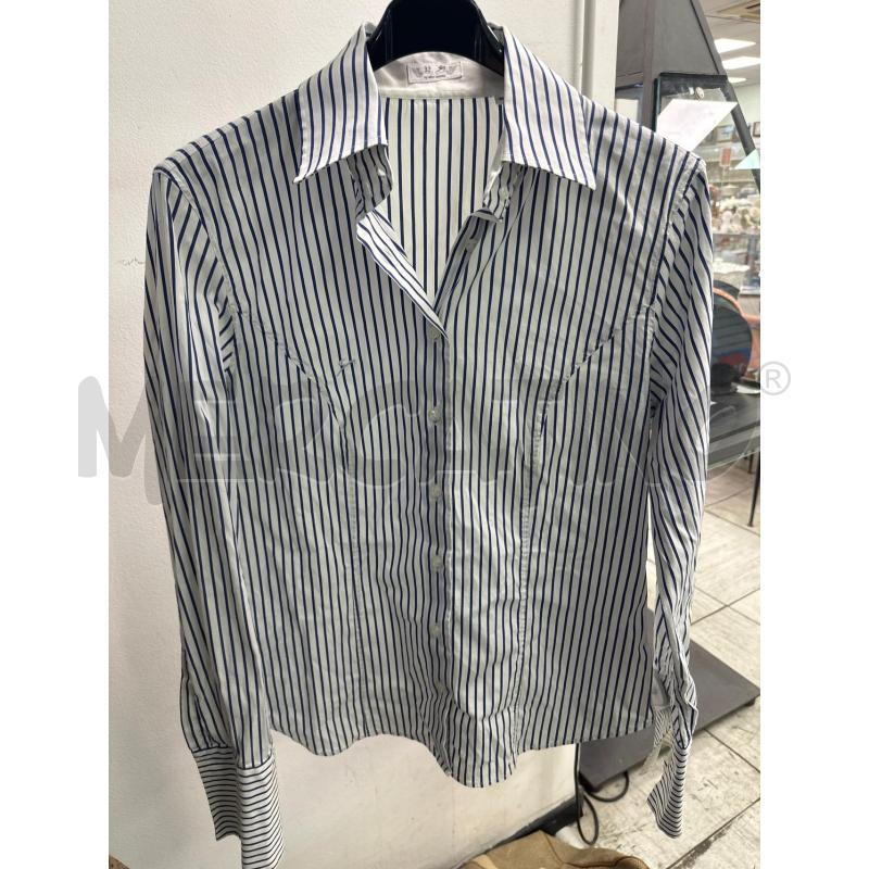 CAMICIA DONNA 9.2 CARLO CHIONNA BIANCA RIGHINE BLU | Mercatino dell'Usato Montesilvano 1