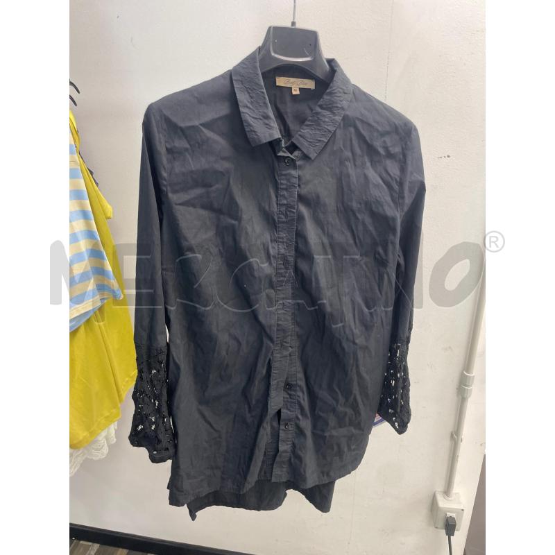 CAMICIA DONNA BETTY BLUE NERO MANICHE FINE PIZZO  | Mercatino dell'Usato Montesilvano 1