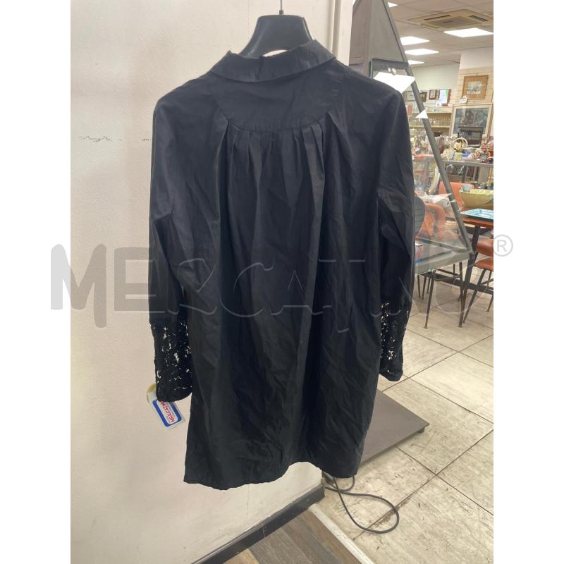 CAMICIA DONNA BETTY BLUE NERO MANICHE FINE PIZZO  | Mercatino dell'Usato Montesilvano 2