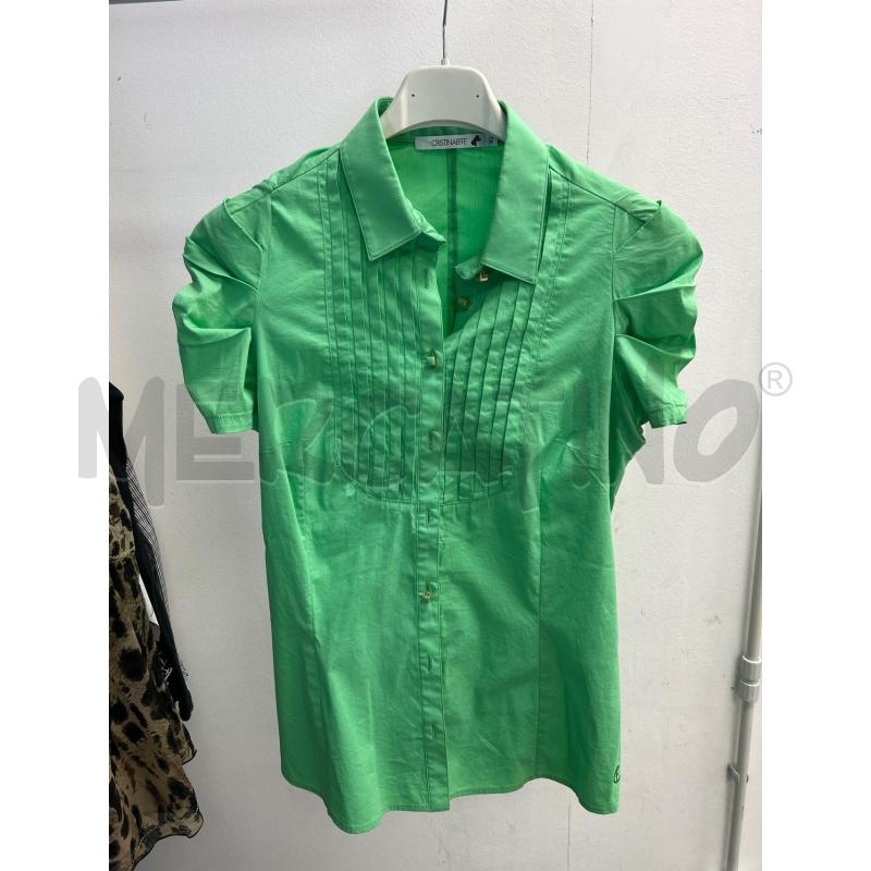 CAMICIA DONNA CRISTINA EFFE VERDE BOTTONCINI QUADRATI DORATI | Mercatino dell'Usato Montesilvano 1