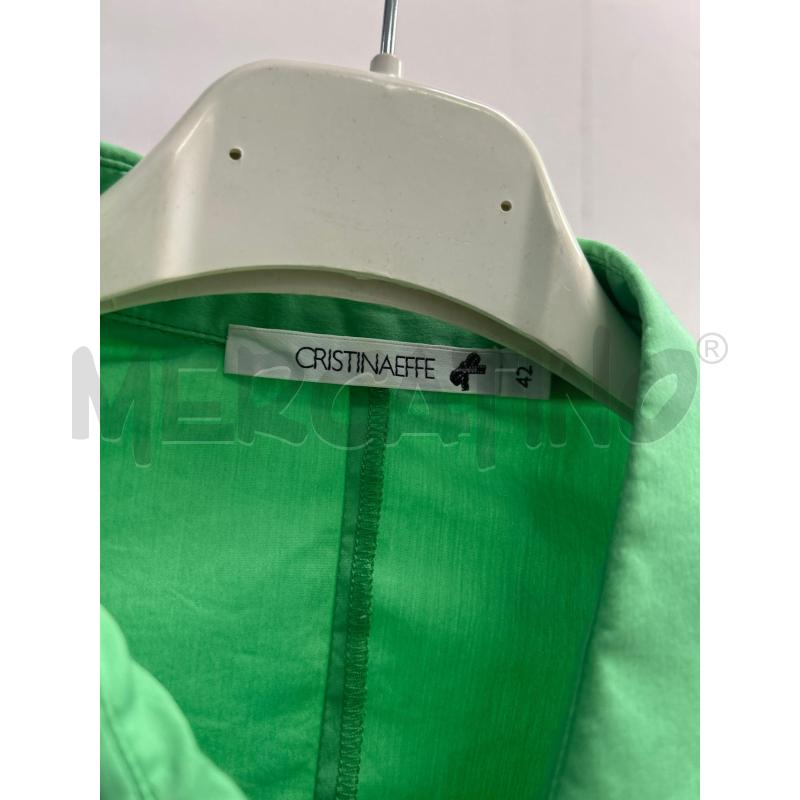 CAMICIA DONNA CRISTINA EFFE VERDE BOTTONCINI QUADRATI DORATI | Mercatino dell'Usato Montesilvano 2