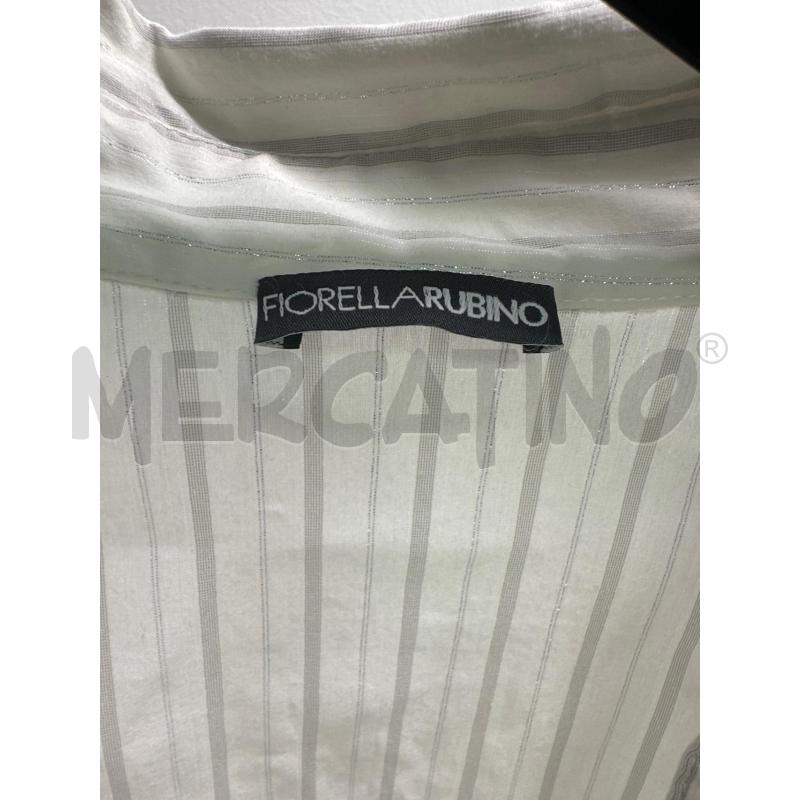 CAMICIA DONNA FIORELLA RUBINO BIANCA RIGHINE ARGENTATE SCOLLO V | Mercatino dell'Usato Montesilvano 2