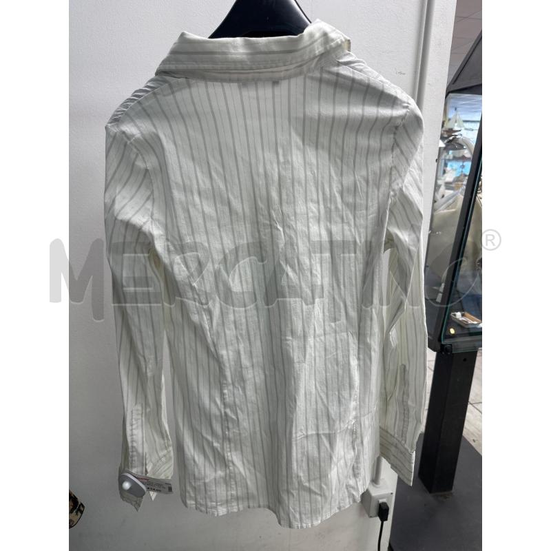 CAMICIA DONNA FIORELLA RUBINO BIANCA RIGHINE ARGENTATE SCOLLO V | Mercatino dell'Usato Montesilvano 3