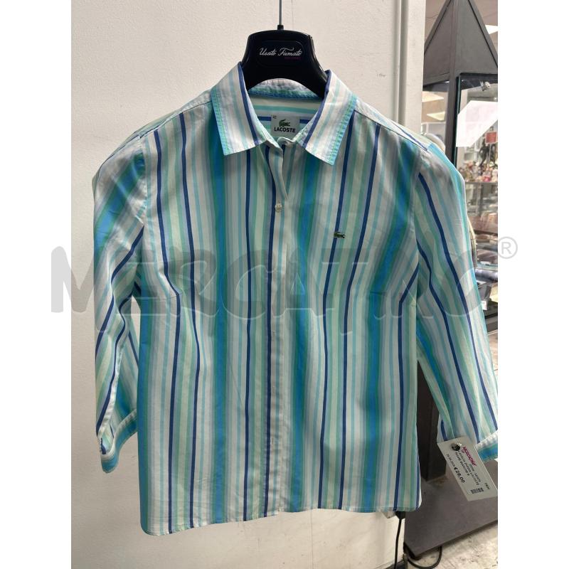 CAMICIA DONNA LACOSTE RIGHE BIANCHE BLU VERDI TG 42 | Mercatino dell'Usato Montesilvano 1