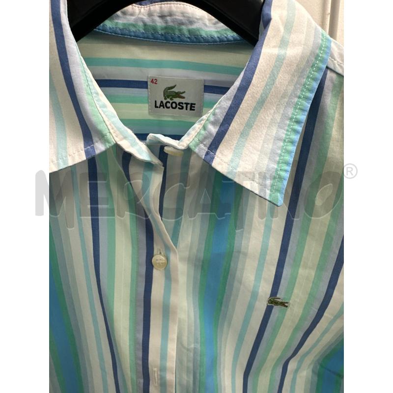 CAMICIA DONNA LACOSTE RIGHE BIANCHE BLU VERDI TG 42 | Mercatino dell'Usato Montesilvano 2