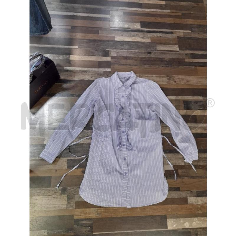 CAMICIA DONNA LUNGA AZZURRA RIGHINE LACCIO VITA  | Mercatino dell'Usato Montesilvano 1
