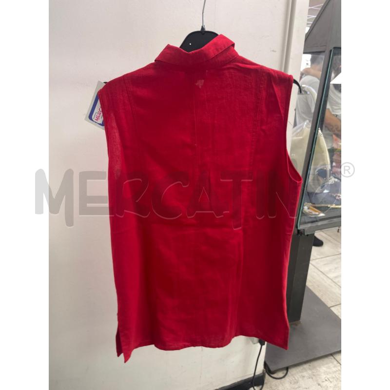 CAMICIA DONNA MARILA ROSSA SMANICATA MISTO LINO | Mercatino dell'Usato Montesilvano 3