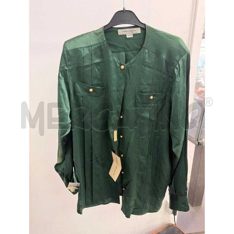 CAMICIA DONNA MARINA RINALDI VERDE SMERALDO BOTTONCINI DORATI | Mercatino dell'Usato Montesilvano 1