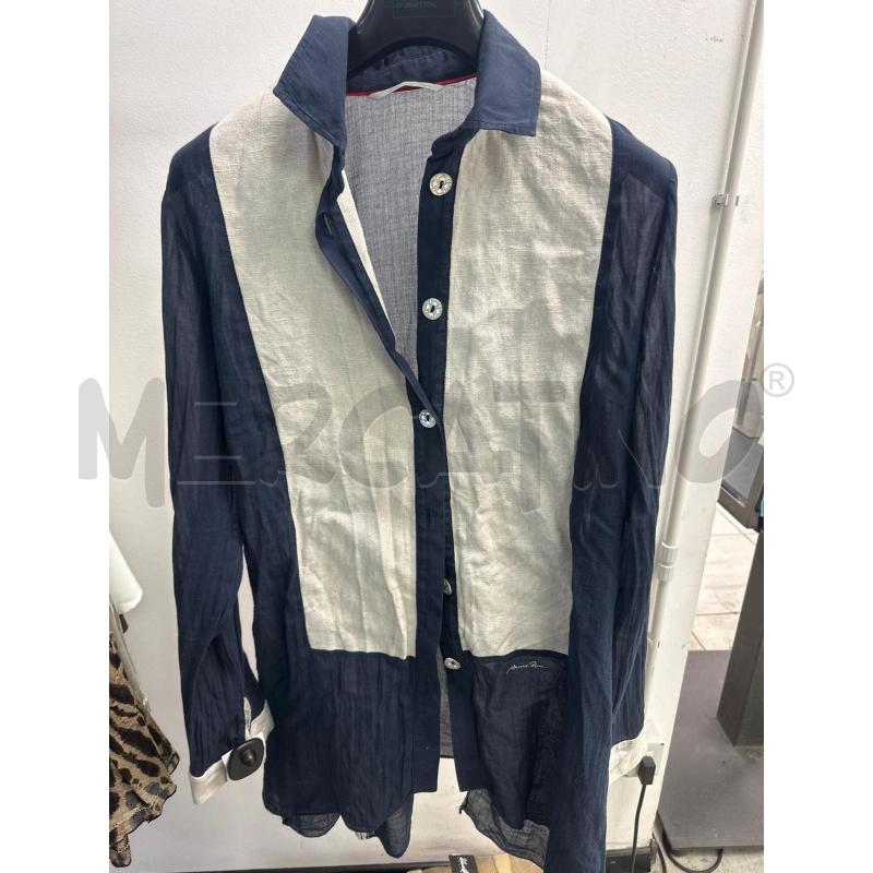 CAMICIA DONNA MAXI MISTO LINO BRULIS NOIRBEIGE BLU | Mercatino dell'Usato Montesilvano 1