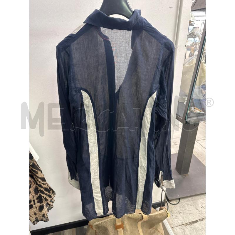 CAMICIA DONNA MAXI MISTO LINO BRULIS NOIRBEIGE BLU | Mercatino dell'Usato Montesilvano 3