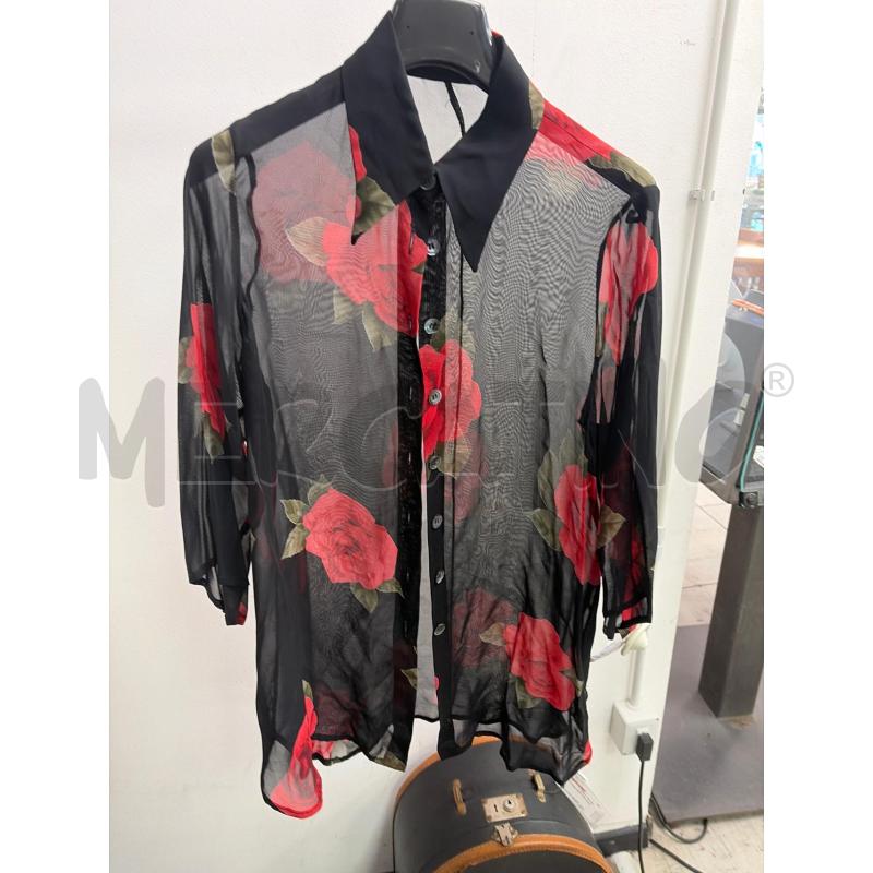 CAMICIA DONNA NERA ROSE ROSSE SMARCHIATA | Mercatino dell'Usato Montesilvano 1