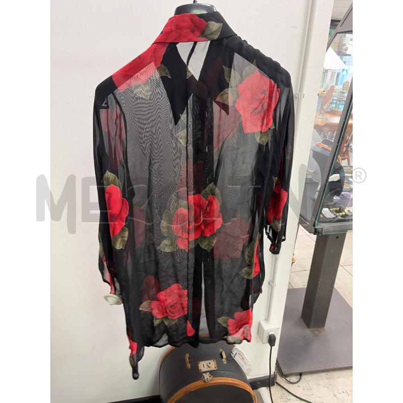 CAMICIA DONNA NERA ROSE ROSSE SMARCHIATA | Mercatino dell'Usato Montesilvano 2