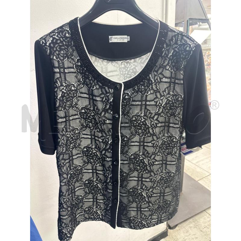 CAMICIA DONNA NERO PIZZO STRASS NERO FERRONI TG L | Mercatino dell'Usato Montesilvano 1
