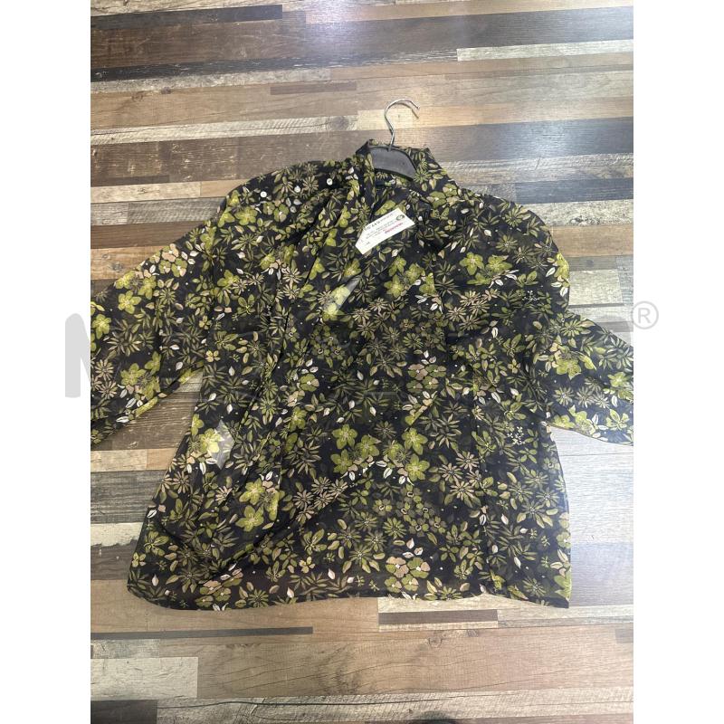 CAMICIA DONNA NICE&CHIC VELATA FIORI VERDI BEIGE | Mercatino dell'Usato Montesilvano 1