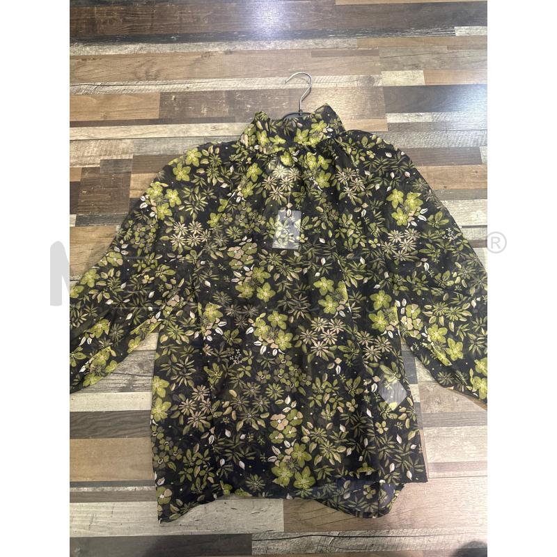 CAMICIA DONNA NICE&CHIC VELATA FIORI VERDI BEIGE | Mercatino dell'Usato Montesilvano 3