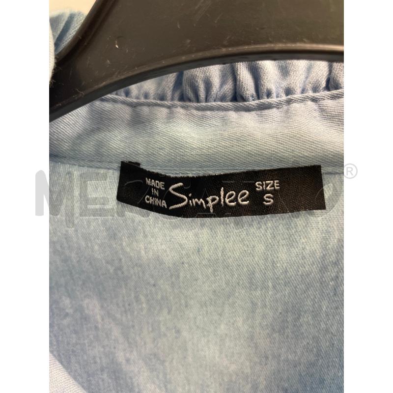 CAMICIA DONNA SIMPLEE EFFETTO DENIM LAV CHIARO FIORI BIANCHI | Mercatino dell'Usato Montesilvano 2