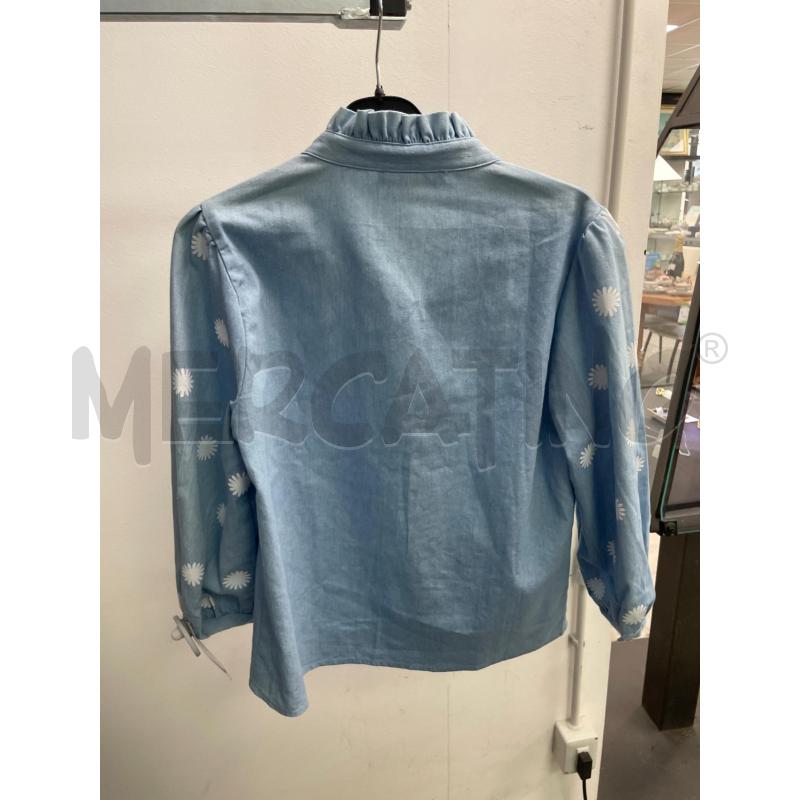 CAMICIA DONNA SIMPLEE EFFETTO DENIM LAV CHIARO FIORI BIANCHI | Mercatino dell'Usato Montesilvano 3