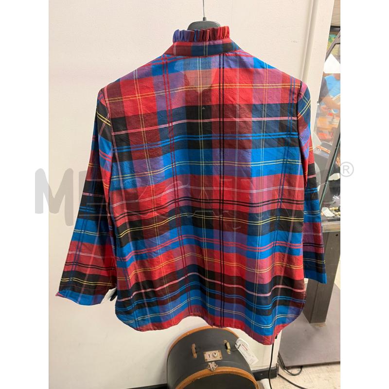 CAMICIA DONNA SMARCHIATA BLU ROSSA QUADRETTATA BOTTONI DORATI STRASS | Mercatino dell'Usato Montesilvano 3