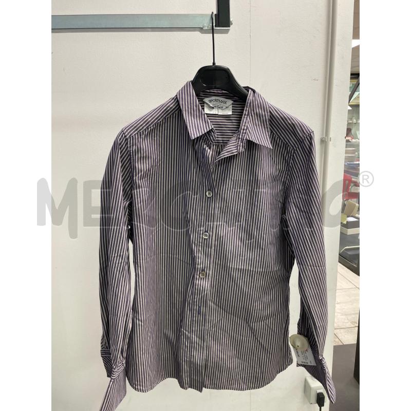 CAMICIA DONNA SPORTMAX BIANCA RIGHINE BLU | Mercatino dell'Usato Montesilvano 1