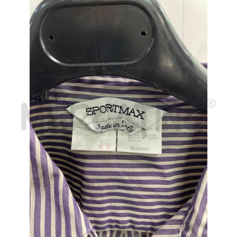 CAMICIA DONNA SPORTMAX BIANCA RIGHINE BLU | Mercatino dell'Usato Montesilvano 2