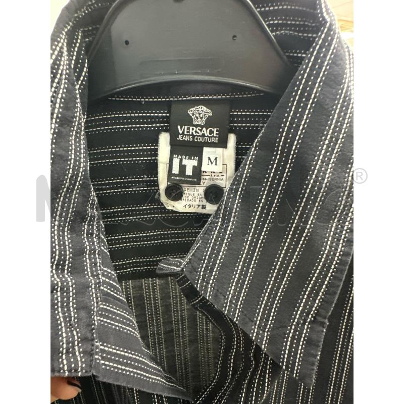 CAMICIA DONNA VERSACE JEANS COUTURE NERA RIGHINE BIANCHE  | Mercatino dell'Usato Montesilvano 2