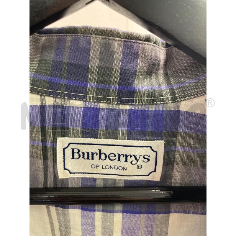 CAMICIA UOMO BURBERRYS OF LONDON BIANCA QUADRETTATA VIOLA GRIGIA | Mercatino dell'Usato Montesilvano 2
