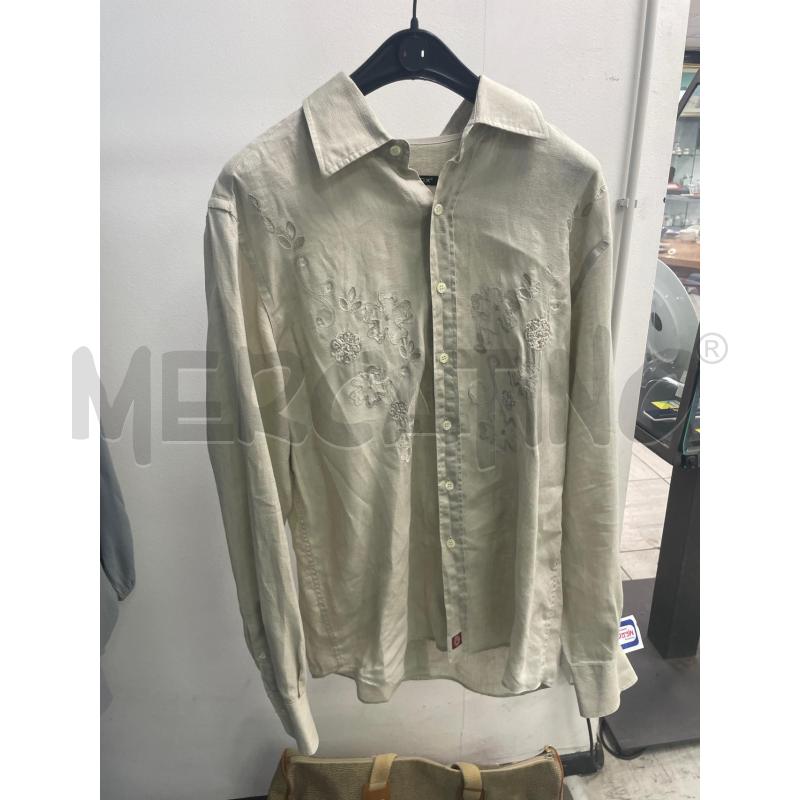 CAMICIA UOMO MERINBOX BEIGE FIORI RICAMATI | Mercatino dell'Usato Montesilvano 1
