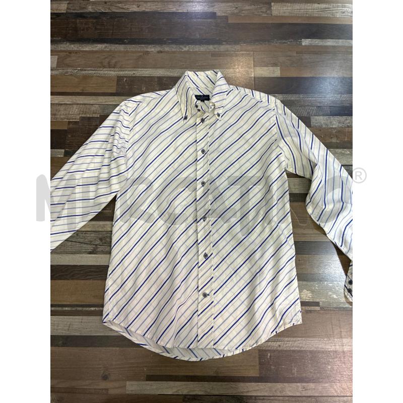 CAMICIA UOMO TRUSSARDI JEANS BIANCA RIGHINE AZZURRE BLU | Mercatino dell'Usato Montesilvano 1